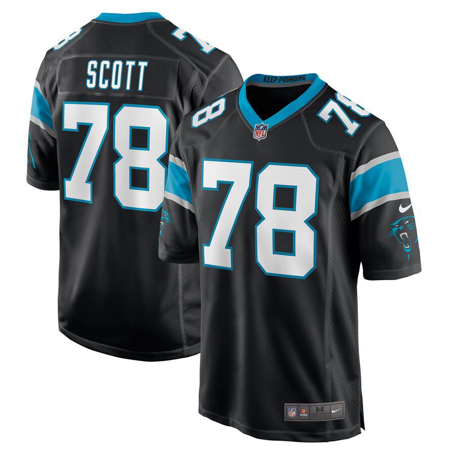 Men Carolina Panthers #78 Trent Scott Nike Black Game NFL Jersey->carolina panthers->NFL Jersey